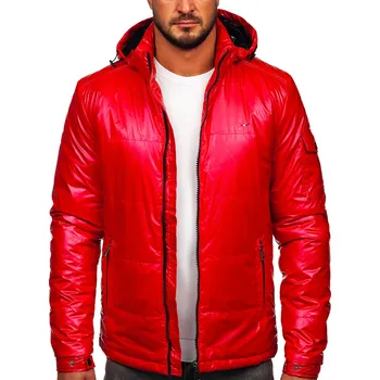 Črervená pánská sportovní přechodová prošívaná bunda Bolf 2137 - 3XL