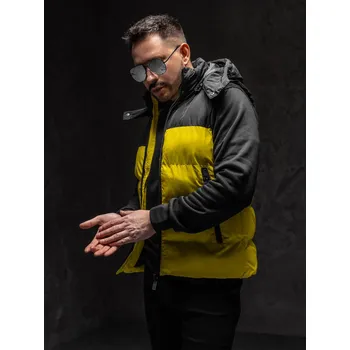 Pánská vesta Žlutá pánská vesta s kapucí Bolf 1189A1 - L