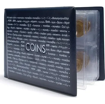 Obal pro sběratelský předmět Cestovní kapesní album na 48 mincí do průměru 33 mm, modré