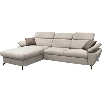 Pohovka OPTIMAL II TRENDY - Levá sedací souprava látka BÍLÁ KÁVA BUBBLE 2/ polštářky BUBLE 5 HNĚDÁ(OMEGA =3BALÍKY)(FI) kolekce - "F"(K250) NOVÁ LÁTKA