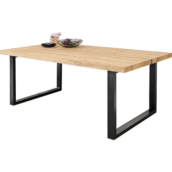 Jídelní stůl MALTA - Jídelní stůl 180x90 Dělená deska ( NATURA MATIN) dřevo DUB PŘÍRODNÍ kolekce "B" (K250-E)