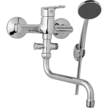 Vodovodní baterie JB Sanitary Nástěnná umyvadlová a sprchová baterie FINERY, rozteč 150 mm, s příslušenstvím, trubkové ramínko 200 mm F10 36 31