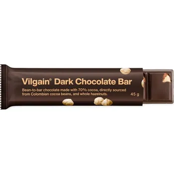 Čokoláda Vilgain Čokoládová tyčinka – Hořká čokoláda s lískovými oříšky 45 g
