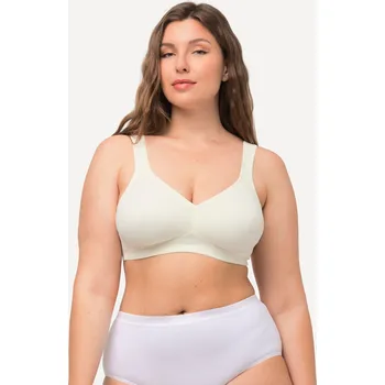 Podprsenka Ulla Popken, Plus size Podprsenka z mikrovlákna, tvarované košíčky, prodyšná pro plnoštíhlé nadměrná velikost, 535571310-1093, béžový, 100D, Nadměrné velikosti, Plus size oblečení, Oblečení pro boubelky, Oblečení pro baculky, Oblečení pro plnoštíhlé, Oble