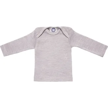 Dětské triko s dlouhým rukávem z merino vlny a hedvábí šedé Cosilana Velikost: 86/92