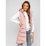 Růžová dámská prodloužená prošívaná vesta Bolf 81261 - XL