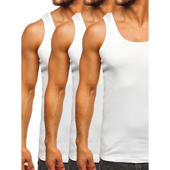 Pánské tílko Bílé pánské spodní tričko bez potisku Bolf 6000-3P - XL