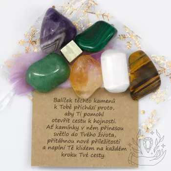 Sada hojnosti s ametystem a selenitem