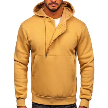 Pánská mikina Hnědá pánská silná mikina na zip s kapucí Bolf 02 - M