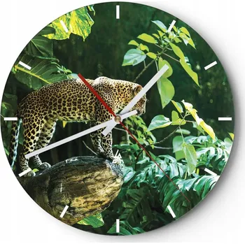 Hodiny Nástěnné hodiny do kuchyně 30x30 Džungle Skleněné hodiny do obýváku Loft Tiché