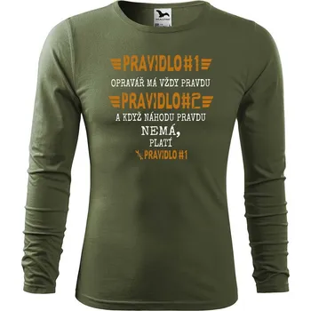 Pánské tričko DOBRÝ TRIKO Pánské bavlněné triko Opravář pravidla Velikost: L, Barva: Khaki