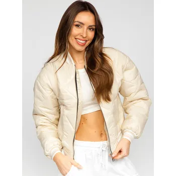 Dámská větrovka Béžová dámská přechodová prošívaná bunda bomber Bolf 82556 - L