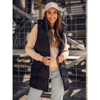 Černá dámská prodloužená prošívaná vesta Bolf 5M721A - M