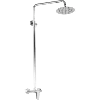 Vodovodní baterie JB Sanitary Chromovaná sprchová sestava. Baterie FINERY s horním vývodem, rozteč 150mm. Hlavová nerezová sprcha průměr 25cm SF 61 000 00 6