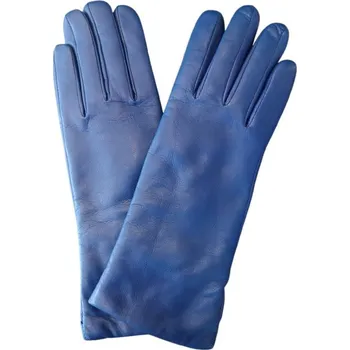 Rukavice Kožené hladké dámské rukavice Junek modré Velikost: 8