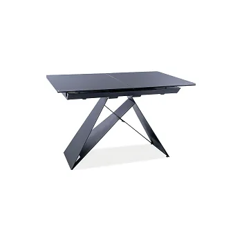 Jídelní stůl WESTIN I jídelní stůl ROZKLÁDACÍ - černý -sklo tvrzené černé/ noha černý mat (WESTINCC160=2BALÍKY) (S) (K150-E)NOVINKA