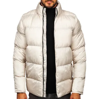 Pánská parka Béžová pánská prošívaná zimní bunda Bolf 0025 - XL