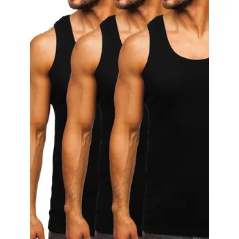 Pánské tílko Černé pánské spodní tričko bez potisku Bolf 6000-3P - 2XL