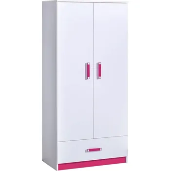 Šatní skříň TRUFEL 1- Skříň šatní (Trafiko 1) - bílá/růžová (DO) (K150-Z)