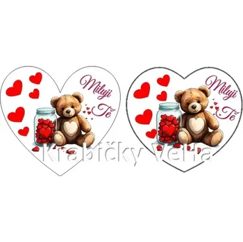 Jedlá dekorace na dort Fondánový list A4 motiv "Srdíčka z lásky" na vykrajovátko 8x7,5 cm