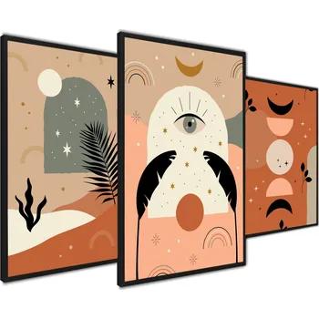 Obraz Plakát Moderní Abstrakce Triptych Obraz bez rámu 40 x 50 cm