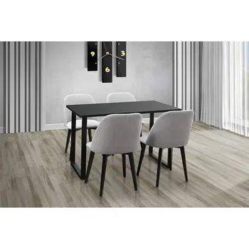 Jídelní set Nabytekmorava Jídelní set Nevada pro 4 osoby, stůl 120x80 cm barva lamina: Antracit