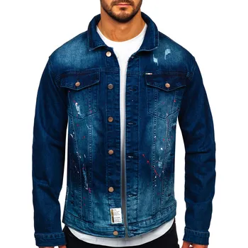 Pánská bunda Tmavě modrá pánská džínová bunda Bolf MJ542BS - L