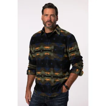 Pánská košile JP1880, Plus size Košile JP1880, plošný vzor, Kent límeček, Modern střih, do 8XL pro plnoštíhlé nadměrná velikost, 831619440-1455, zelený, 6XL, Plus size oblečení, Oblečení pro vysoké muže, Nadměrné velikosti, Oblečení pro plnoštíhlé.