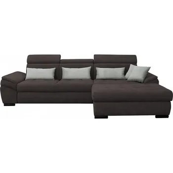 Sedací souprava PLAZA Pravá -(Perfekt) sedací souprava látka Alfa 20 šedohnědá / polštářky Alfa 17 sv.šedá (FI) kolekce - "F" (K250)