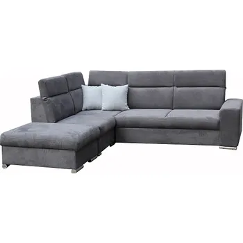 Sedací souprava ROMEO Pravá - sedací souprava, látka TMAVĚ ŠEDÁ Brooklyn antracite/poštářky dek.Brooklyn fog -světle šedá(FE) kolekce - "E" (K250)