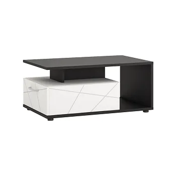 Konferenční stolek VELKOM - Konferenční stolek T01- 1S, lamino bílá alpská/dub černý/bílá lesk MDF (VENEZIA VENT01=2BALÍKY) (W) (K150)