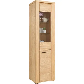 Knihovna MALTA VITRÍNA VYSOKÁ ÚZKÁ - PRAVÁ ( NATURA Š. 50 x v.190 x45) dřevo DUB PŘÍRODNÍ (smontovaný nábytek) kolekce "B" (K250-E)