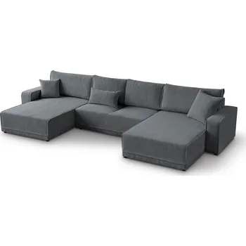 Sedací souprava PIREUS U -sedací souprava - látka TMAVĚ ŠEDÁ -POSO 60 - kolekce "MRS"(PRIMO U= 3 BALÍKY)(K250)NOVINKA