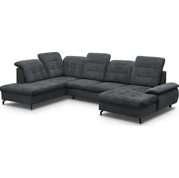 Sedací souprava BAMAKO U - Pravá sed. souprava, látka GRAFITOVÁ Rosario 458 (Berry U=3balíky) - kolekce "MRS" (K250)NOVINKA