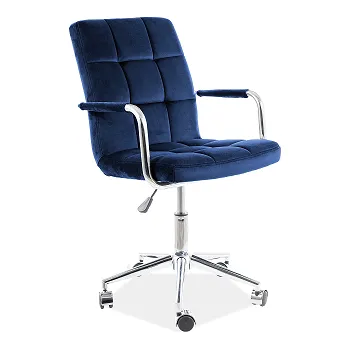 Q-022 VELEVET kancelářské křeslo -látka MODRÁ Bluvel 86 (OBRQ022VGR) kolekce (S) (K150-E)