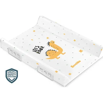 Přebalovací podložka BEZPEČNOSTNÍ SYSTÉM POLSTROVANÉHO PŘEBALOVACÍHO PULTU 70 CM - DINO - ŽLUTÝ