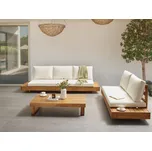 Zahradní sedací souprava světlé dřevo certifikované akáciové dřevo venkovní 5místné 2 pohovky s polštáři konferenční stolek moderní design Beliani