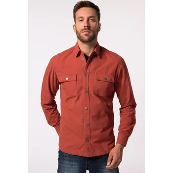 Pánská košile JP1880, Plus size Canvas košile JP1880, dlouhé rukávy, Kent límeček, Modern střih, do 8XL pro plnoštíhlé nadměrná velikost, 830847679-1455, oranžový, 6XL, Plus size oblečení, Oblečení pro vysoké muže, Nadměrné velikosti, Oblečení pro plnoštíhlé.