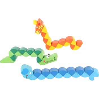 Dřevěná hračka small foot Dřevěná barevná skládací zvířátka 1 ks