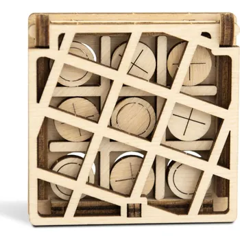 3D puzzle Wooden City Hra 3D mini Piškvorky varianta 2