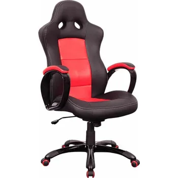 Q-029 - kancelářská židle - koženka červená/černá (S) (K150-Z)