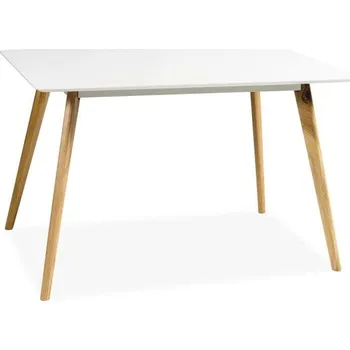 Jídelní stůl MILOS- JÍDELNÍ STŮL 120 - MDF - bílá deska nohy dub (MILANST) (S) (K150-E)