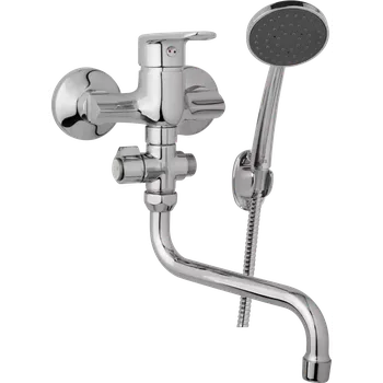 Vodovodní baterie JB Sanitary Nástěnná umyvadlová a sprchová baterie FINERY, rozteč 100 mm, otočný přepínač, s příslušenstvím, trubkové ramínko 300 mm F10 32 51