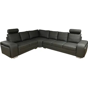 Sedací souprava ENRICO ( ENZO ) 2-ROH-3N - sedací souprava (včetně dvou taburetů, 2x záhlavník=celkem 4 balíky) - kůže Madras-S Antrazyt -GRAFITOVÁ, kolekce "B" (K250)AKČNÍ KŮŽE