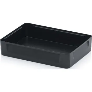 Vkládací boxy Čtyřnásobné dělení 28,2 x 18,3 x 5 cm - Dopravní černá - materiál: PS - EK 4/50