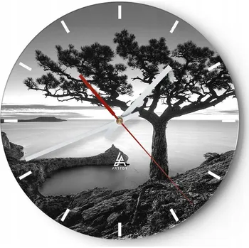 Hodiny Nástěnné hodiny do kuchyně 30x30 Krajina Skleněné hodiny do obýváku Tiché