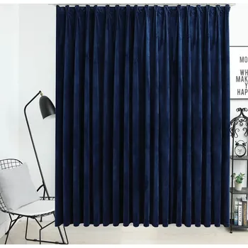 vidaXL Zatemňovací závěs s háčky sametový 290 x 245 cm [134535] Barva: Tmavě moddrá