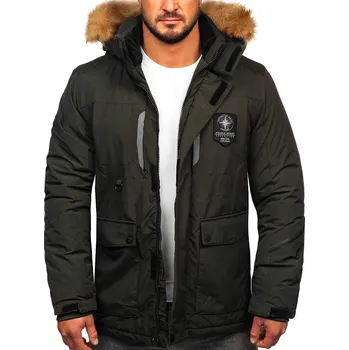 Pánský kabát Zelená pánská zimní bunda Bolf 1827 - 2XL