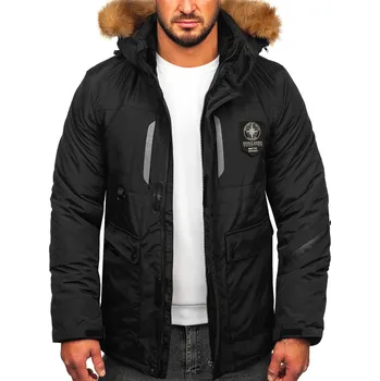 Pánská parka Černá pánská zimní bunda Bolf 1827 - XL