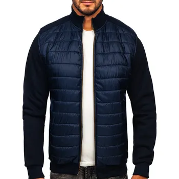 Tmavě modrý pánský porošívaný bomber přechodová bunda Bolf 146307 - 2XL